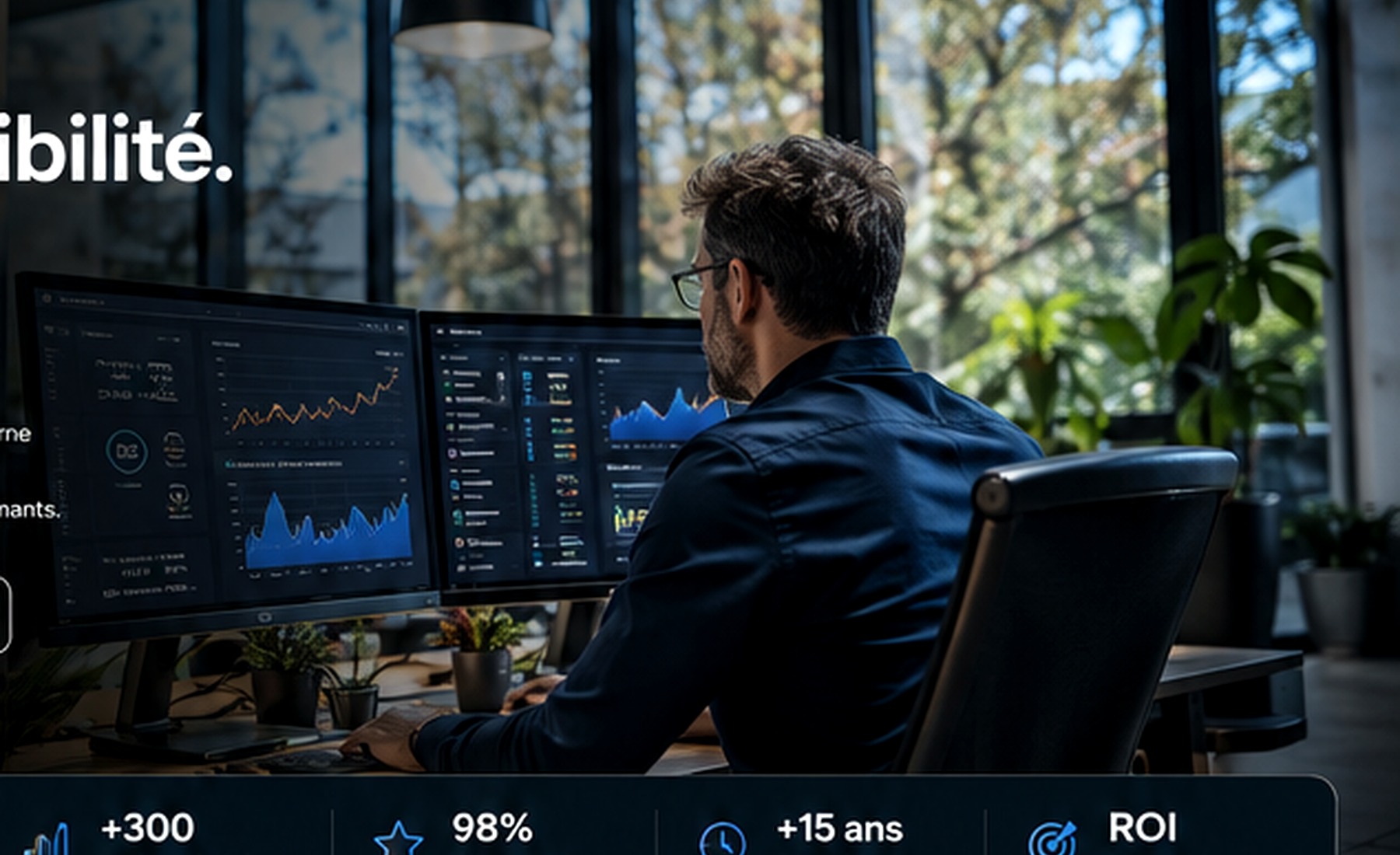 Consultant digital travaillant sur des données marketing